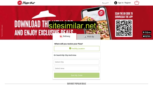 pizzahut.ae alternative sites