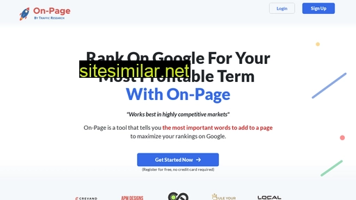 On-page similar sites
