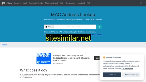 Maclookup similar sites