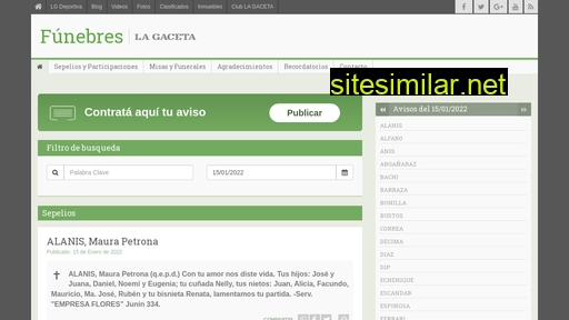 funebres.lagaceta.com.ar alternative sites