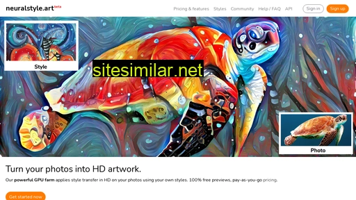 neuralstyle.art alternative sites