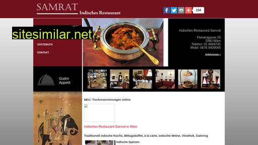 samrat-restaurant.at alternative sites