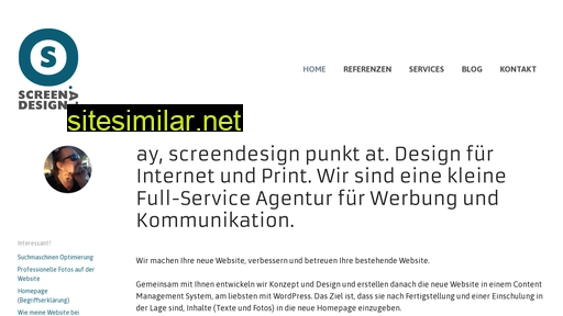 Screendesign similar sites
