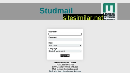 studmail.unileoben.ac.at alternative sites