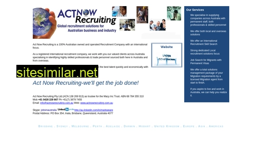 actnowrecruiting.com.au alternative sites