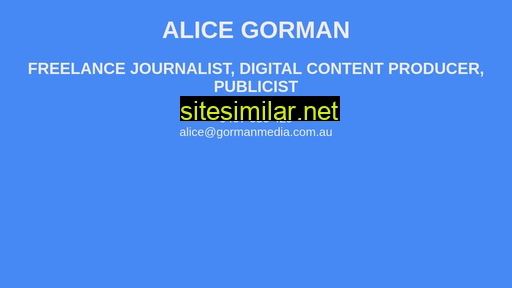Alicegorman similar sites