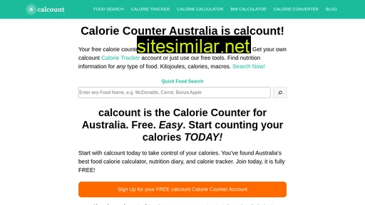 caloriecounter.com.au alternative sites