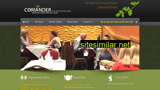 corianderindianrestaurant.com.au alternative sites