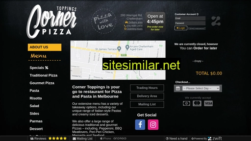 cornertoppingspizza.com.au alternative sites