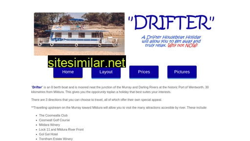 drifterhouseboatholidays.com.au alternative sites
