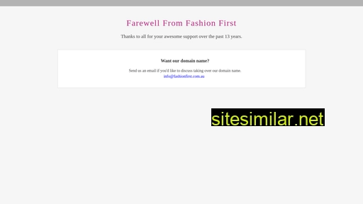 fashionfirst.com.au alternative sites