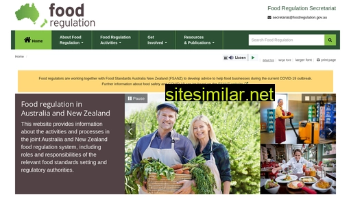 foodregulation.gov.au alternative sites
