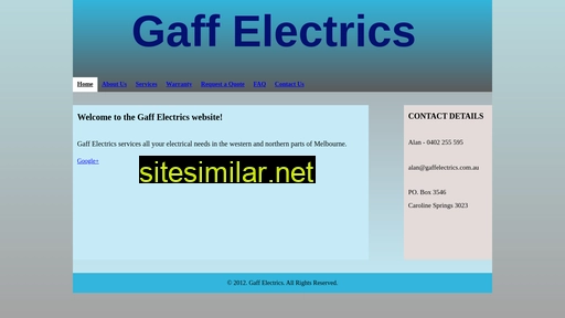 Gaffelectrics similar sites