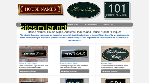 housenameshousesignshousenumbers.com.au alternative sites