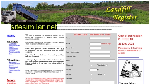 landfillregister.com.au alternative sites