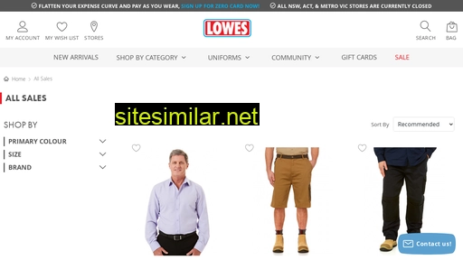lowes.com.au alternative sites