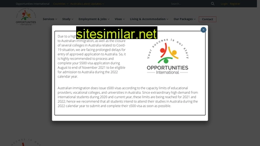 Opportunitiesinternational similar sites