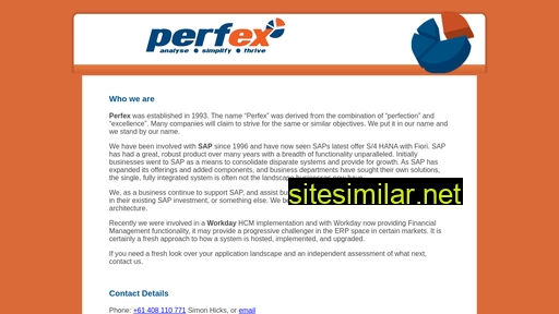 perfex.com.au alternative sites