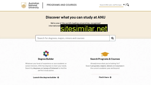 programsandcourses.anu.edu.au alternative sites