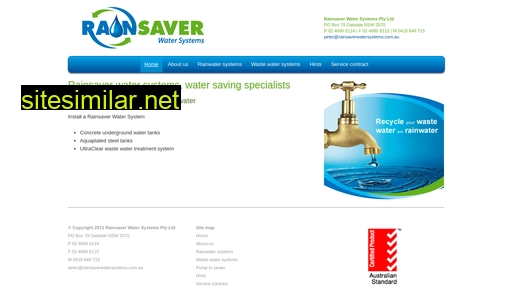 rainsaverwatersystems.com.au alternative sites