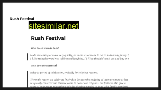 rushfestival.com.au alternative sites