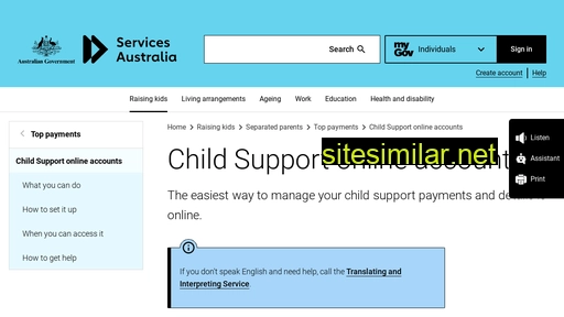 servicesaustralia.gov.au alternative sites