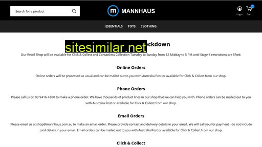 shop.mannhaus.com.au alternative sites