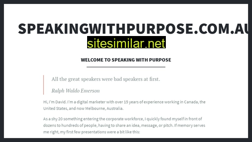speakingwithpurpose.com.au alternative sites
