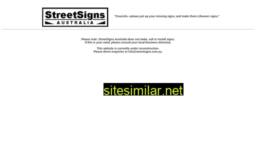 streetsigns.com.au alternative sites