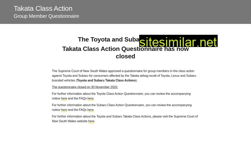 takataclassaction.com.au alternative sites
