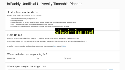timetable.unibuddy.com.au alternative sites