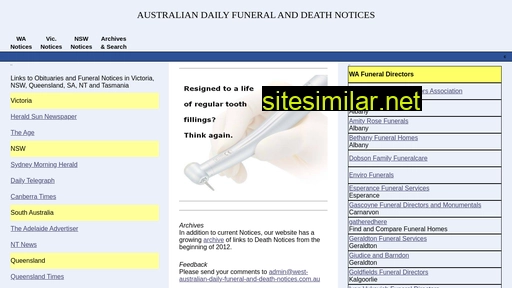 west-australian-daily-funeral-and-death-notices.com.au alternative sites