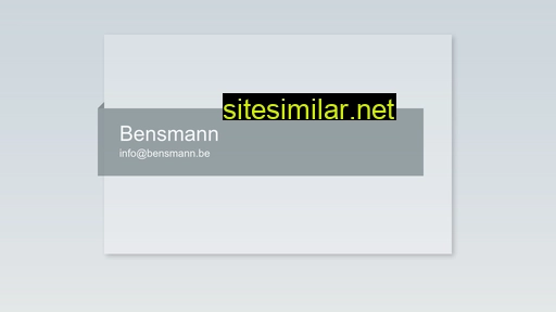 bensmann.be alternative sites