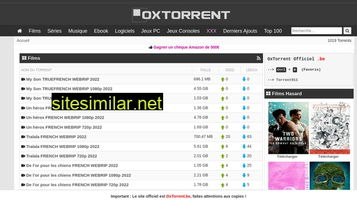oxtorrent.be alternative sites
