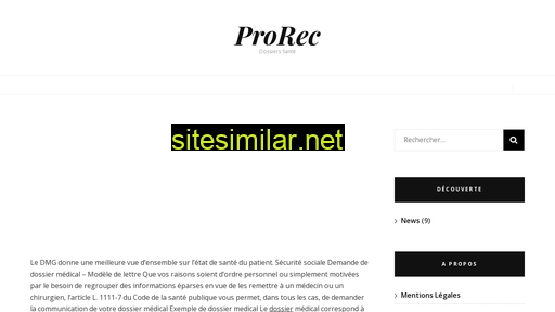 prorec.be alternative sites