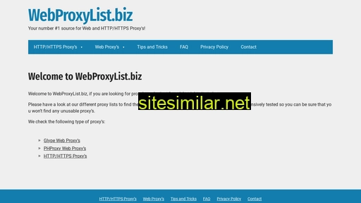 Webproxylist similar sites