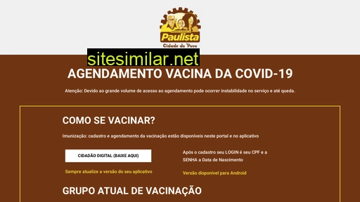 agendamentovacinapaulista.com.br alternative sites
