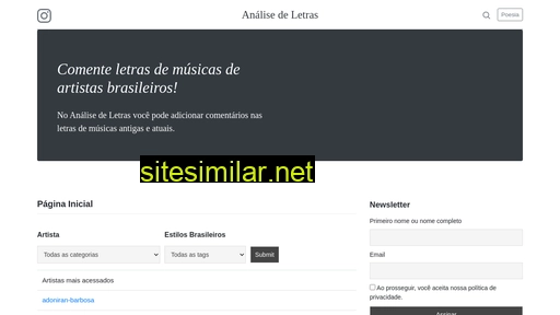 analisedeletras.com.br alternative sites
