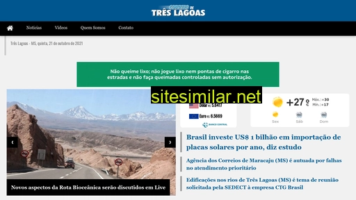 correiodetreslagoas.com.br alternative sites