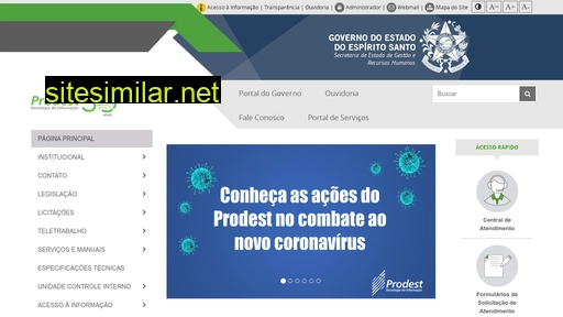 prodest.es.gov.br alternative sites