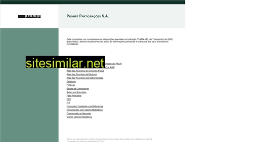 promptparticipacoes.com.br alternative sites
