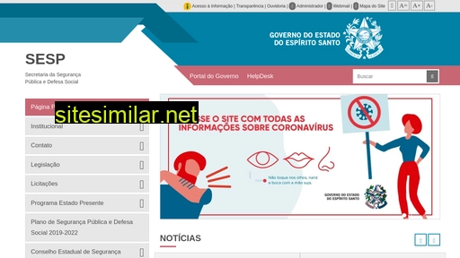 sesp.es.gov.br alternative sites