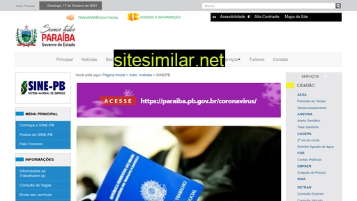sine.pb.gov.br alternative sites