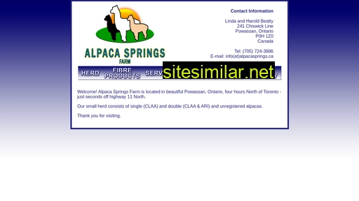 alpacasprings.ca alternative sites