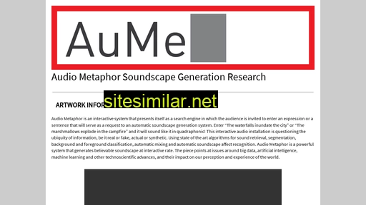 audiometaphor.ca alternative sites