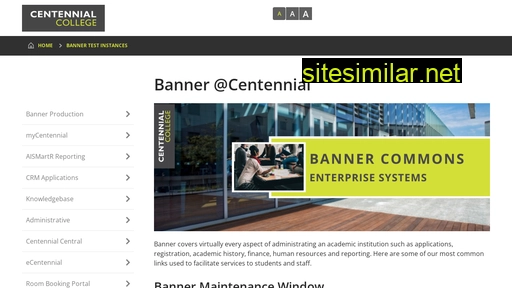 banner.centennialcollege.ca alternative sites