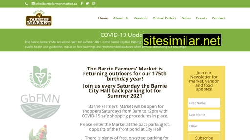 barriefarmersmarket.ca alternative sites