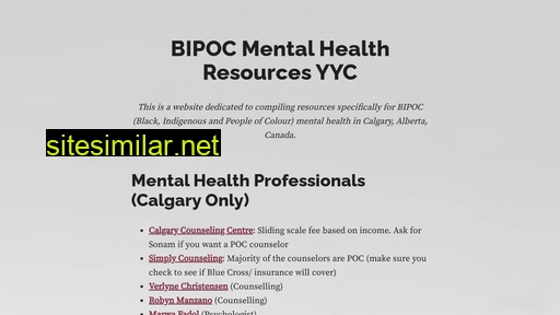 bipoc-resources.ca alternative sites