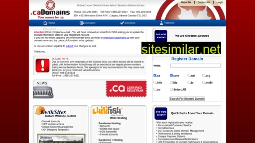 cadomains.ca alternative sites