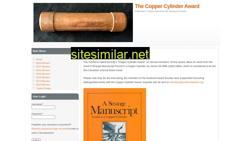 Coppercylinderaward similar sites